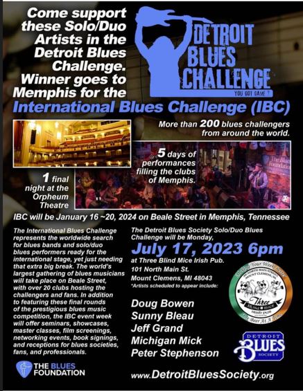 Detroit Blues Challenge, July 17, 2023
