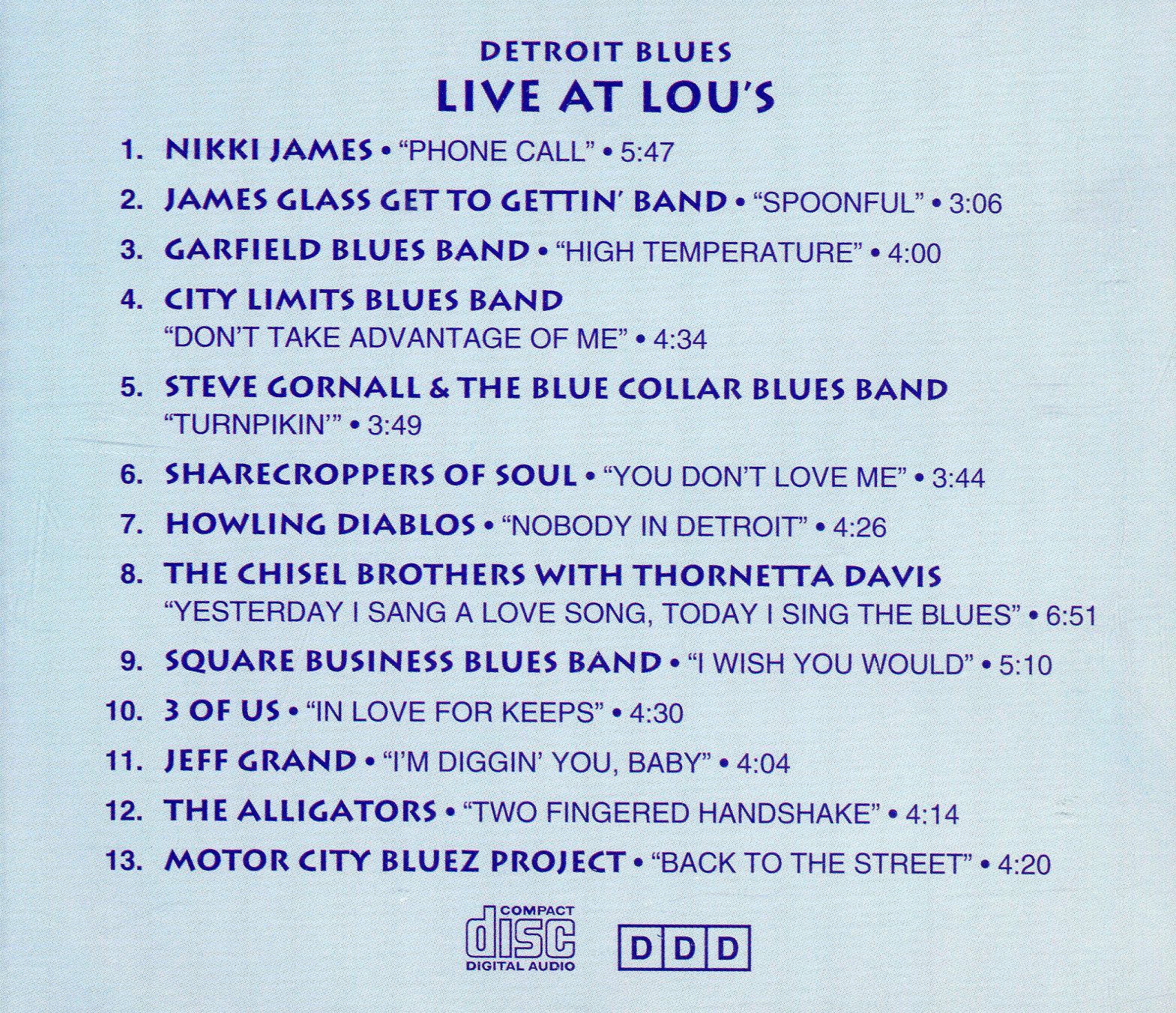 Detroit Blues - Live At Lou's (compilation)